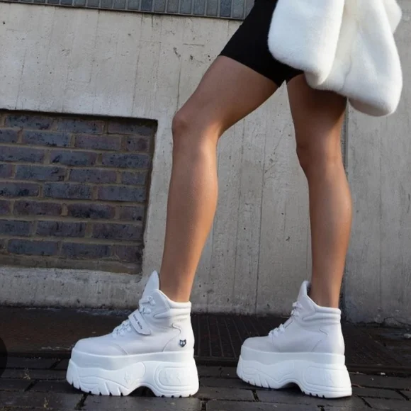 Naked Wolfe Spike Wicked White Platform High-Top Sneakers sz 7 US - Picture 7 of 15
